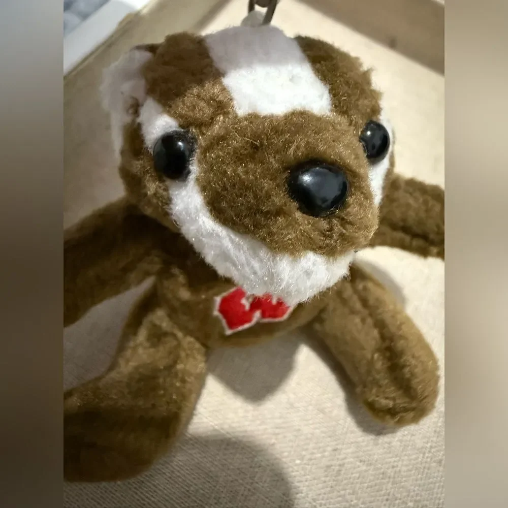 University of Wisconsin Bucky Badger + Keychain Mascot– Soft Mini Stuffed Toy 5”